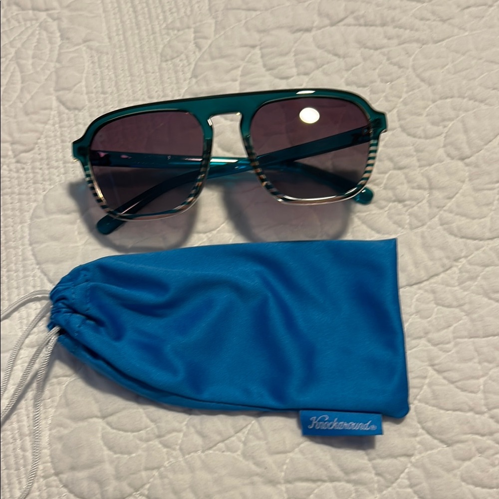 Knockaround Teal Sunglasses with Blue Pouch BRAND NEW (no tags) Pouch included